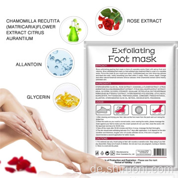 Natürliche nährende Peel-Off-Fußmaske mit Rose